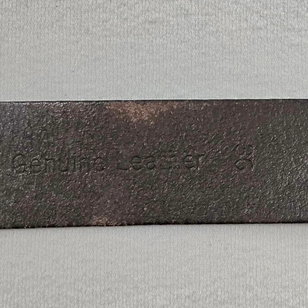 Timberland Dark Brown Genuine Leather Belt Roller Buckle Wide Keeper Size 36 - Picture 12 of 16